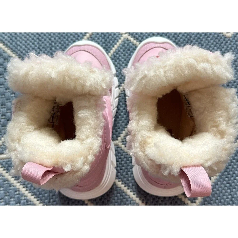 Hunter Kids Igloo Light Pink Insulated Waterproof Faux Fur Snow Boots 8T EUC